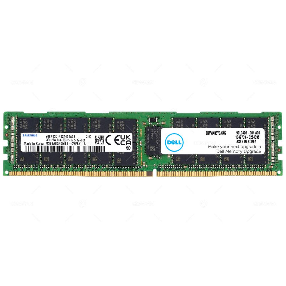 SNPW403YC-64G DELL DDR4 64GB 2RX4 PC4-23466 2933MHZ RDIMM